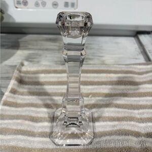 Val St. Lambert Crystal candle stick- circa late 20th century.